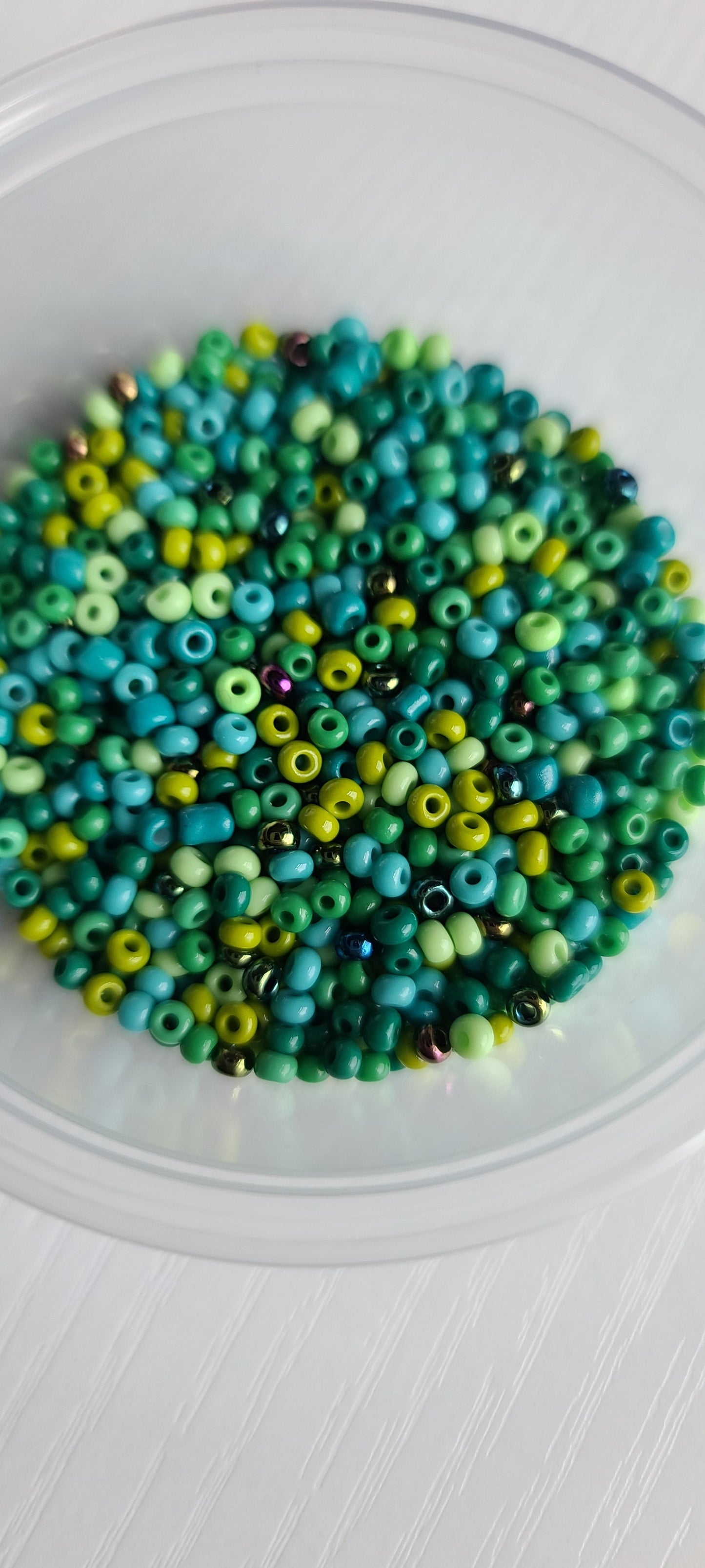 Seed beads and pearl hoops