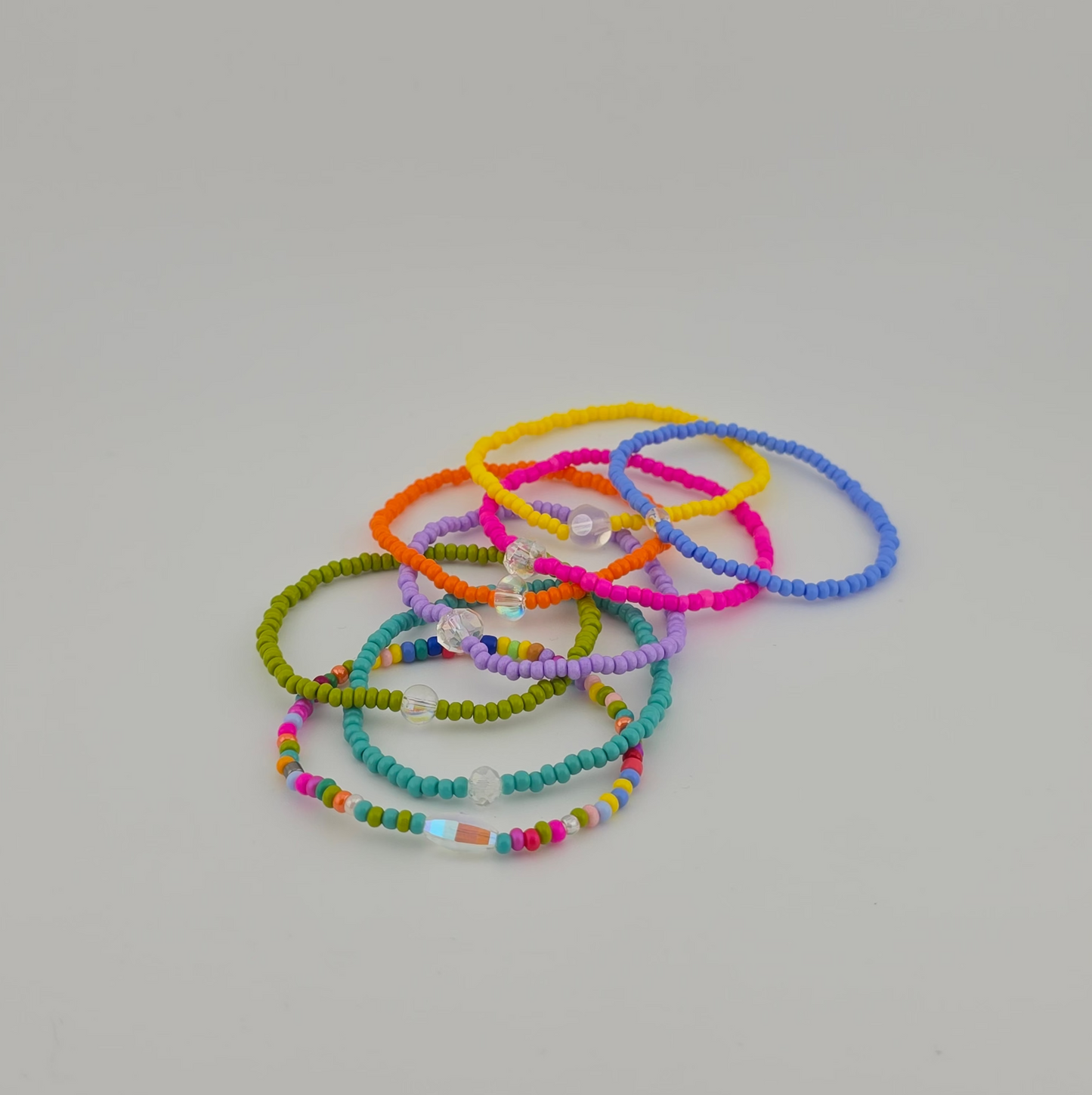 Seed Beads Rainbow Bracelet Set