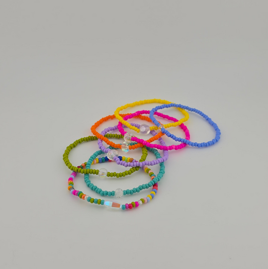 Seed Beads Rainbow Bracelet Set